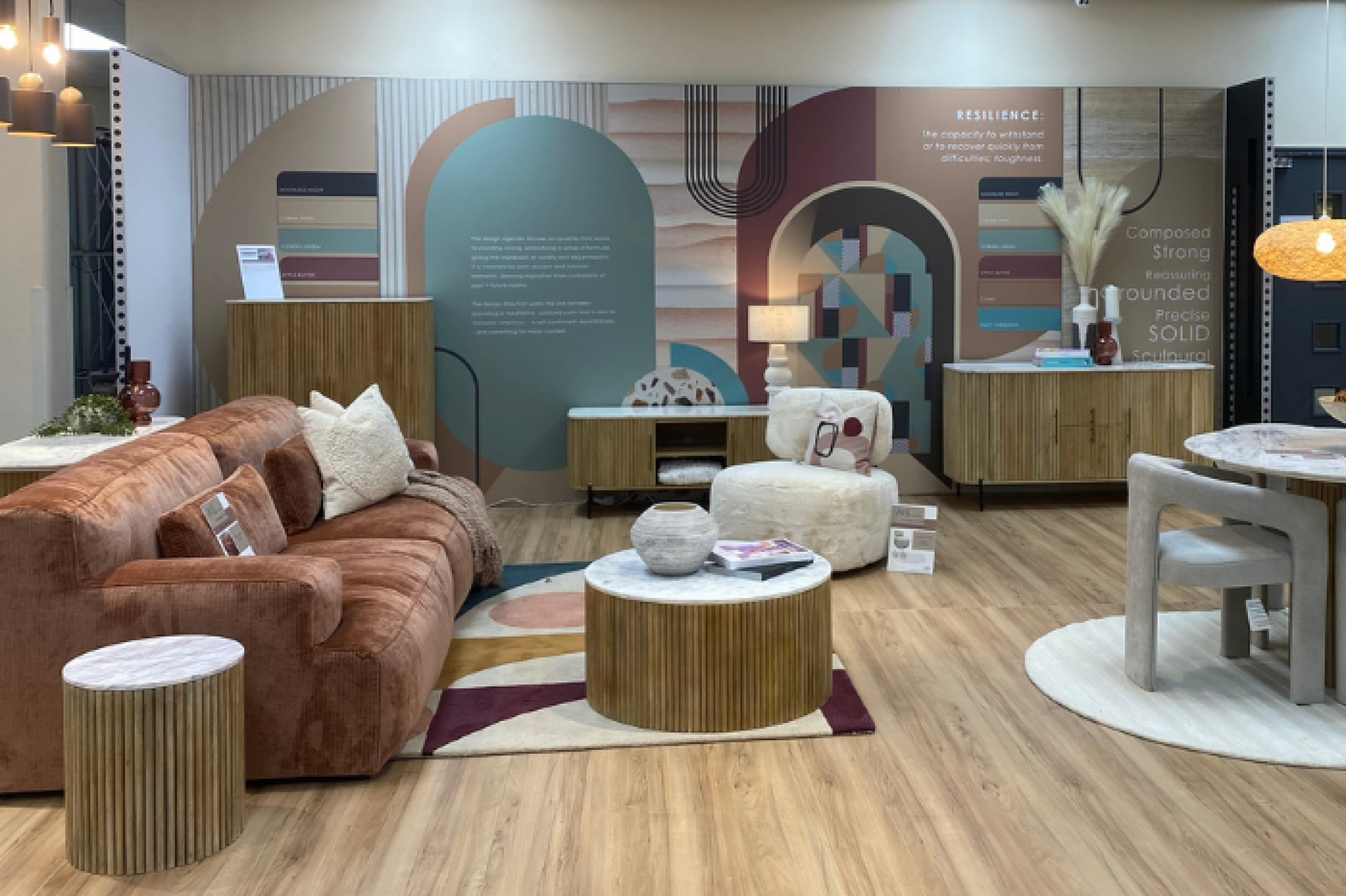 INDX furniture august 2024 trade show with furniture on show